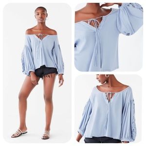 Soft knit Causal Baby Blue top